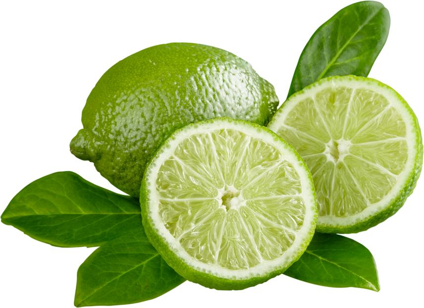 Fresh Limes with Leaves - Isolated
